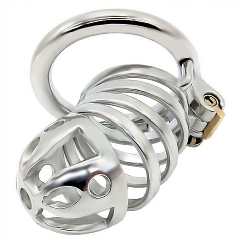 BDStyle Captivated Stainless Steel Locking Chastity Cage with Key - Male Chastity