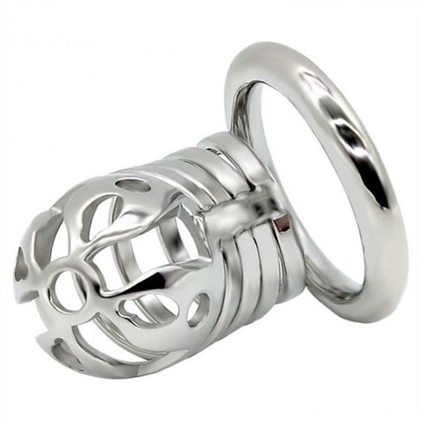 BDStyle Captivated Stainless Steel Locking Chastity Cage with Key - Male Chastity