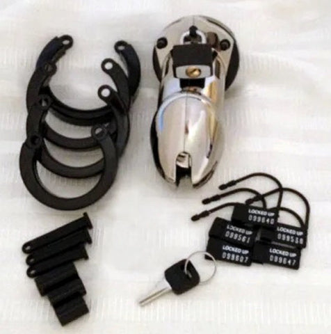 CB-6000 Chastity Cock Cage Kit Chrome - Male Chastity