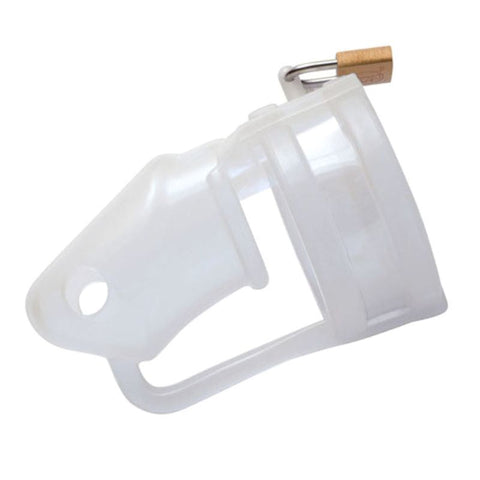 BDStyle Chastity Cage Silicone Birdlocked Transparent with Adjustable Rings - Male Chastity