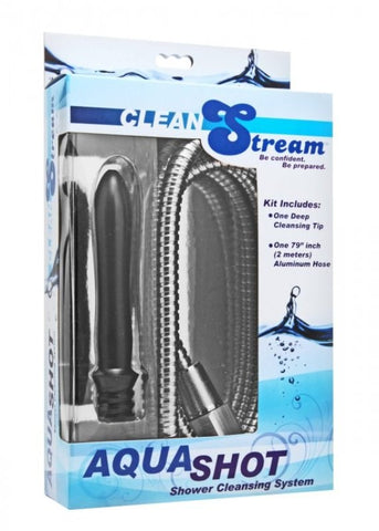 XR Brands CleanStream Aqua Shot Shower Enema Cleansing System 79 Inch Hose - Enemas and Douches