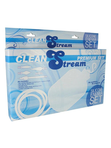 CleanStream Premium Silicone Enema Set White - Anal Cleansing