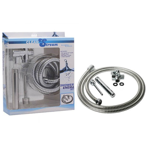 CleanStream Premium Shower Enema Kit Metal Hose with Dual Nozzles - Enemas and Douches