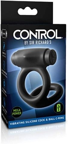 Sir Richards Control Vibrating Silicone Ball and Cock Ring with Dual Stimulation - Vibrating Cock Rings