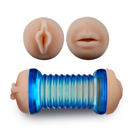 Cum Explosion 8 Inch Mouth And Pussy Dual Pleasure Masturbator - Fleshlight Male Masturbators
