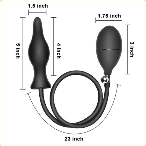 Dark Inflator Silicone Inflatable Dildo Anal Plug - Butt Plugs