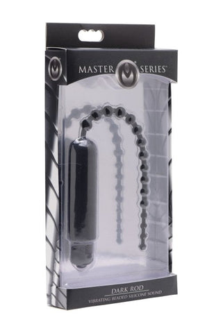 Dark Rod Vibrating Beaded Silicone Sound - Penis Plugs