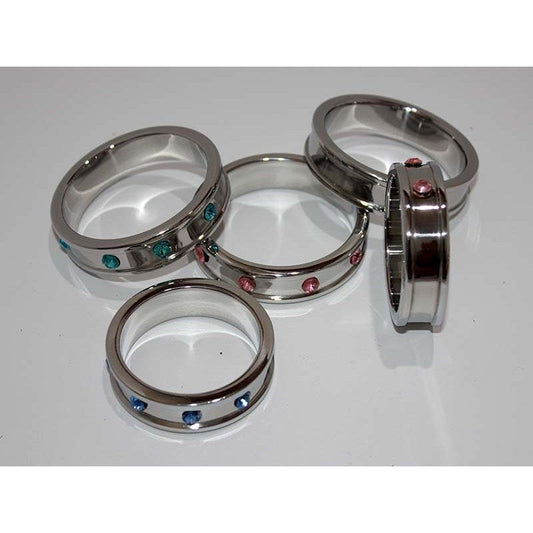 Deep Shallow Aqua Gemmed Cock Ring 40mm Try It Tonight - Sapphire - Cock Rings
