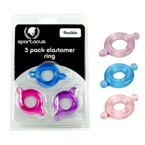 Elastomer Cock Ring 3 Pack - Set 1 - Cock Rings