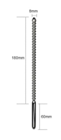 Emperor Metal Stainless Steel Ribbed Urethral Dilator - Penis Plugs