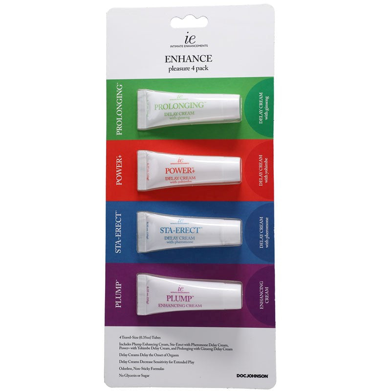 ENHANCE Pleasure Creams - 4-Pack Edge Control Ready - - Delay and Excite Sprays