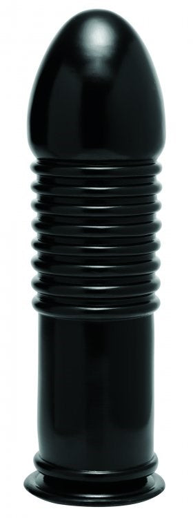 Enormass Ribbed Plug With Suction Base Rings Worth Wearing - - Butt Plugs