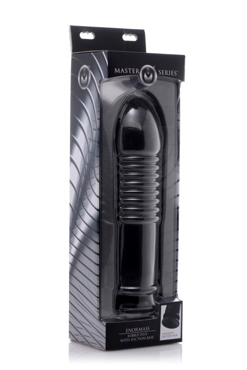 Enormass Ribbed Plug With Suction Base Rings Worth Wearing - - Butt Plugs