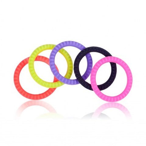 NANMA Corporation Erection Commander Stretchy Cock Ring 5 Pack Silicone - Cock Rings