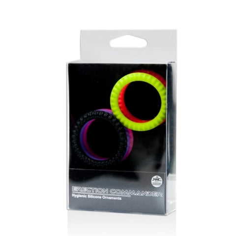 NANMA Corporation Erection Commander Stretchy Cock Ring 5 Pack Silicone - Cock Rings