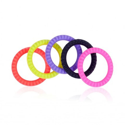 NANMA Corporation Erection Commander Stretchy Cock Ring 5 Pack Silicone - Cock Rings