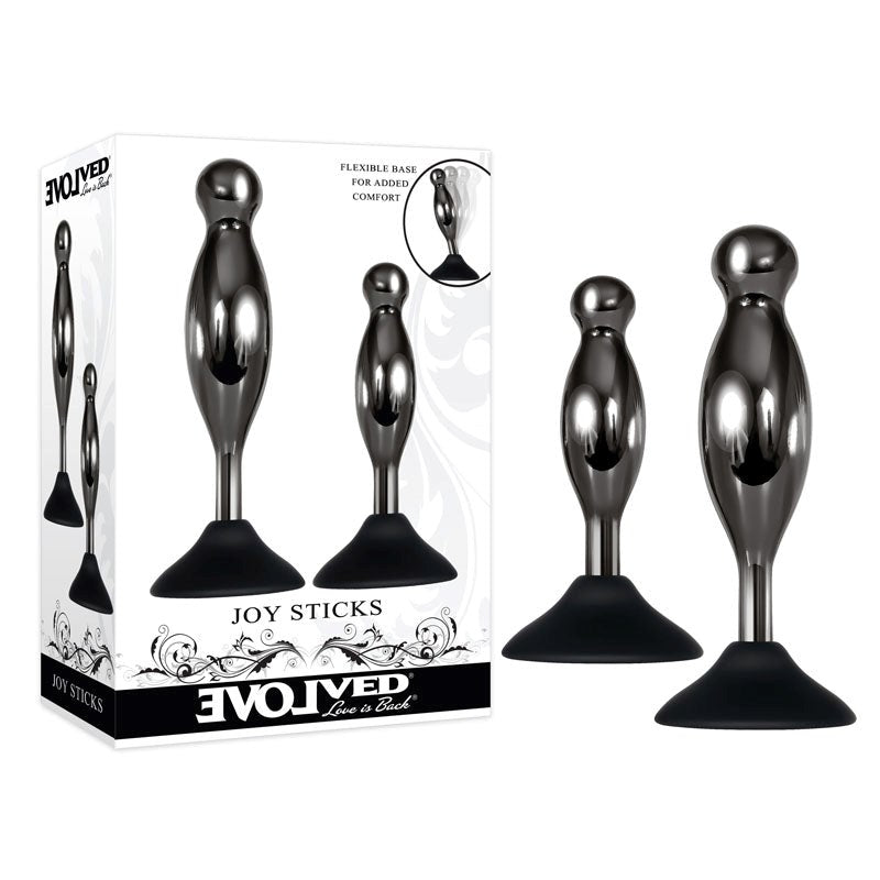 Evolved JOY STICKS Metallic Butt Plugs Set - - Butt Plugs