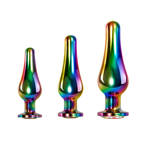 Evolved Rainbow Metal Plug Set - Colorful Ecstasy Awaits - Butt Plugs