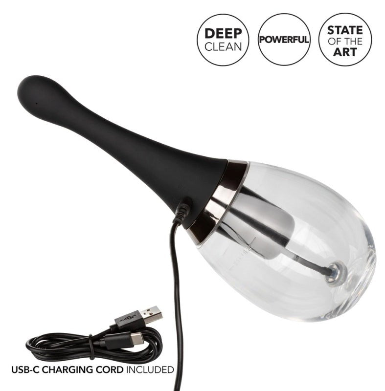 Executive Rechargeable Auto Douche Gripping Cock Rings - - Anal Cleansing