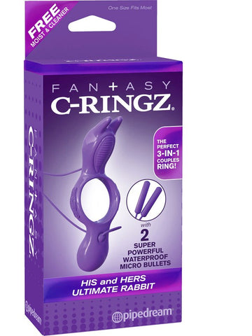 Fantasy C Ringz His And Hers Ultimate Rabbit Ring with Dual Vibrating Bullets - Cock Rings