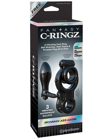 Pipedream Fantasy C Ringz Ironman Ass Gasm Penis Ring with Triple Vibration - Vibrating Cock Rings