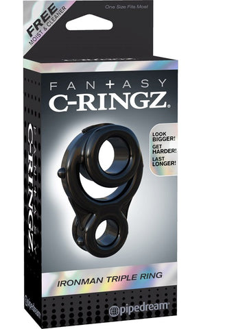 Pipedream Fantasy C Ringz Ironman Triple Cock Ring with Erection Enhancement - Stretchy Cock Rings