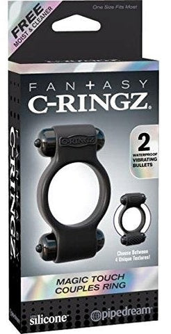 Pipedream Products Fantasy C Ringz Magic Touch Couples Ring with Dual Bullets - Cock Rings