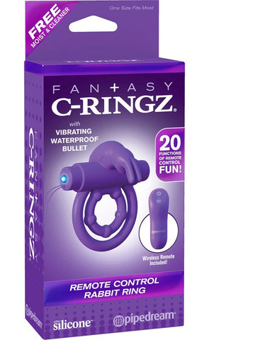 Pipedream Fantasy C Ringz Remote Control Rabbit Ear Ring with Remote - Cock Rings