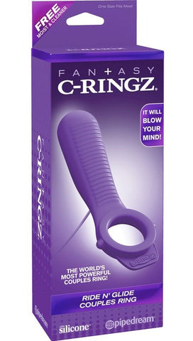 Pipedream Fantasy C Ringz Ride N Glide Couples Ring Vibrating Cock Ring - Cock Rings