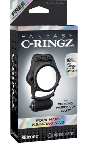 Pipedream Fantasy C Ringz Rock Hard Vibrating Cock Ring with Bullet Vibrator - Cock Rings