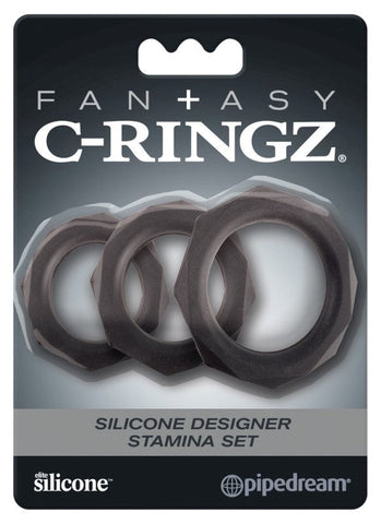 Fantasy C Ringz Silicone Designer Stamina Set Three Cock Ring Collection - Cock Rings