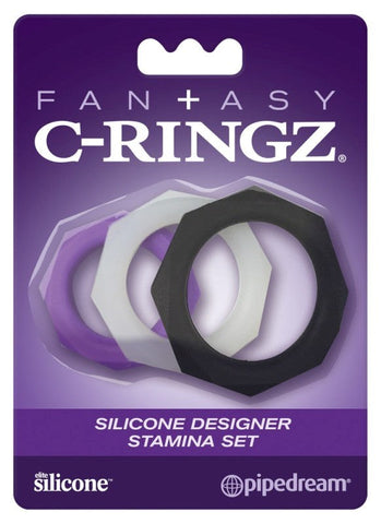 Fantasy C Ringz Silicone Designer Stamina Set Three Cock Ring Collection - Cock Rings