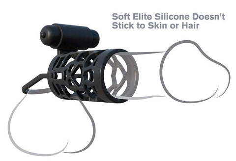 Fantasy C Ringz Thick Dick Silicone Vibrating Cage with Enhanced Girth - Vibrating Cock Rings