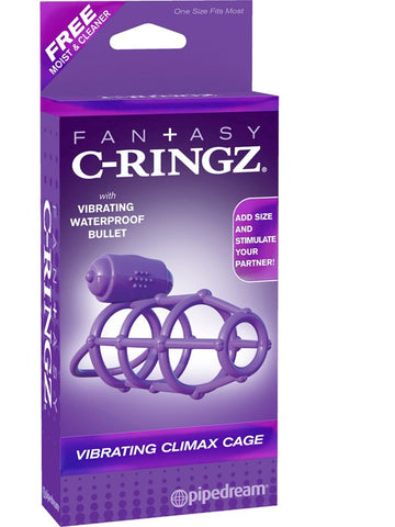 Pipedream Fantasy C-Ringz Vibrating Climax Cock Cage - Cock Rings