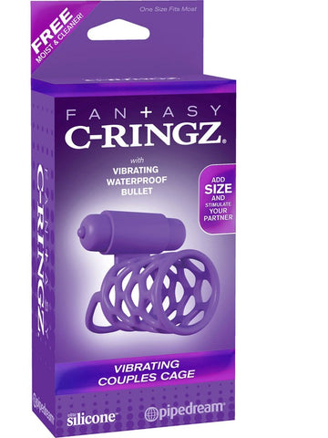 Pipedream Fantasy C Ringz Vibrating Couples Cock Cage Open Ended Design - Cock Rings
