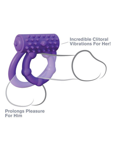 Fantasy C Ringz Vibrating Prolong Performance Ring with Dual Ring Design - Vibrating Cock Rings