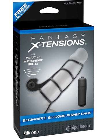Fantasy X Tensions Beginners Silicone Power Cock Cage with Vibrating Clitoral Stimulator - Pumps, Extenders and Sleeves