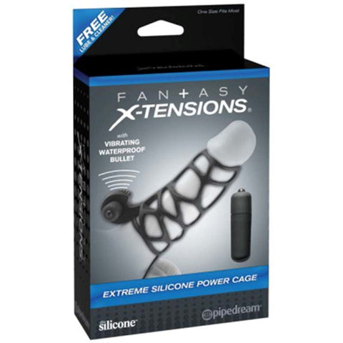 Fantasy X Tensions Extreme Silicone Power Cock Cage with Vibrator - Pumps, Extenders and Sleeves