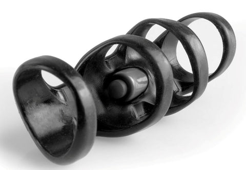 Fantasy X Tensions Vibrating Power Mens Cock Cage with Vibrating Bullet - Pumps, Extenders and Sleeves