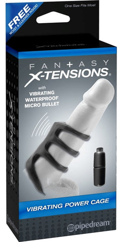 Fantasy X Tensions Vibrating Power Mens Cock Cage with Vibrating Bullet - Pumps, Extenders and Sleeves