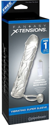 Fantasy X Tensions Vibrating Super Penis Sleeve with Bullet Vibrator - Pumps, Extenders and Sleeves