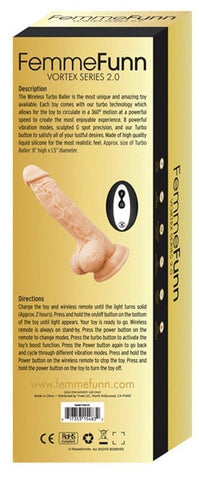 VVOLE LLC FemmeFunn Vortex Series 2.0 Wireless Turbo Baller Vibrator - Masturbators and Strokers