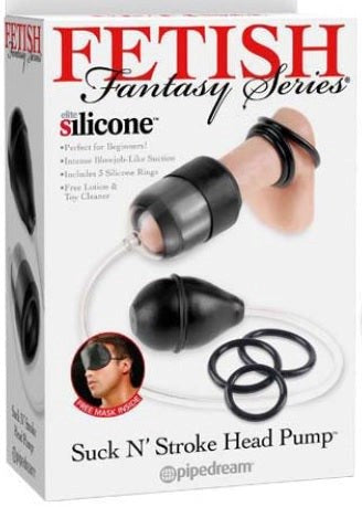 Pipedream Fetish Fantasy Suck N Stroke Penis Head Pump Medical Suction Ball - Masturbators and Strokers