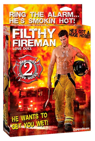 Pipedream Filthy Fireman Blow Up Inflatable Love Doll with Two Love Holes - Love Dolls