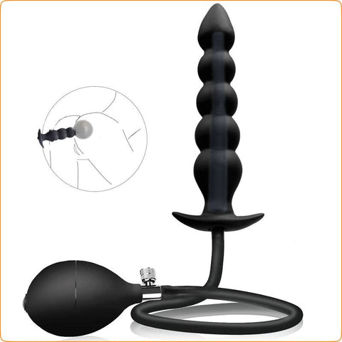 Five Ball Inflatable Dildo Anal Beads - Butt Plugs