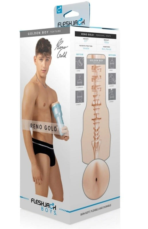 Fleshjack Boys Reno Gold Golden Boy Slide On And Enjoy - - Masturbators and Strokers
