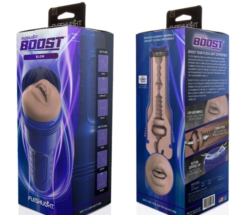 Fleshlight Boost Blow Realistic Blowjobs Stroker with Turbo Tech Rings - - Fleshlight Male Masturbators