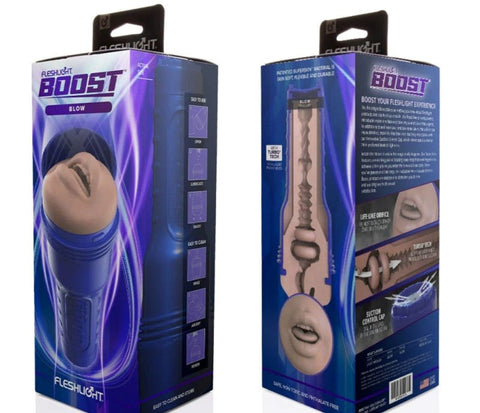 Fleshlight Boost Blow Realistic Blowjobs Stroker with Turbo Tech Rings - Fleshlight Male Masturbators