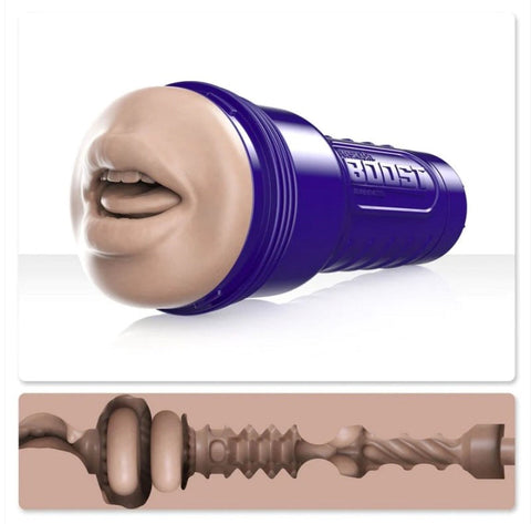 Fleshlight Boost Blow Realistic Blowjobs Stroker with Turbo Tech Rings - Fleshlight Male Masturbators