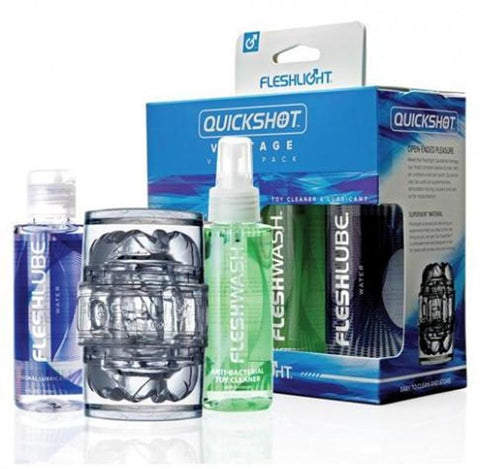 Fleshlight Quickshot Vantage Stroker and Adult Lubricant Combo Pack - Fleshlight Male Masturbators